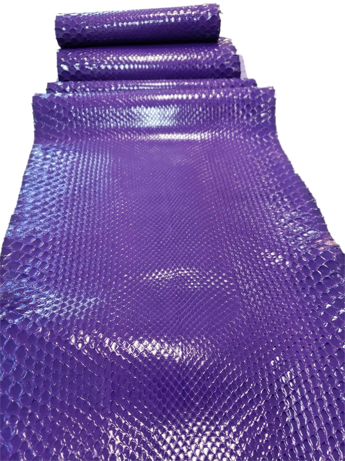 2.4 M Front Cut Purple Glazed Python Leather