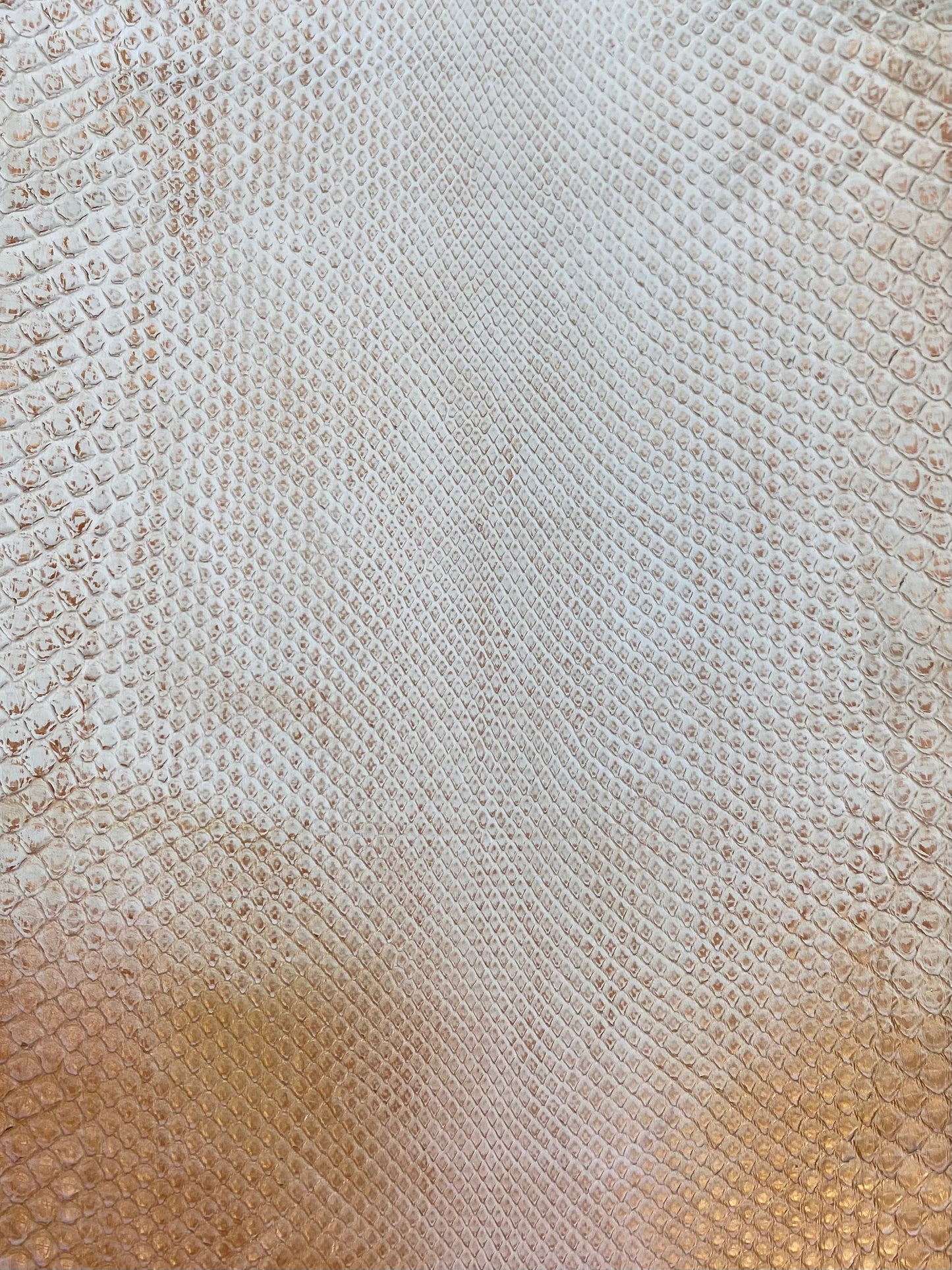1.55 M Front Cut Two Toned Gold/White Matte Python Leather