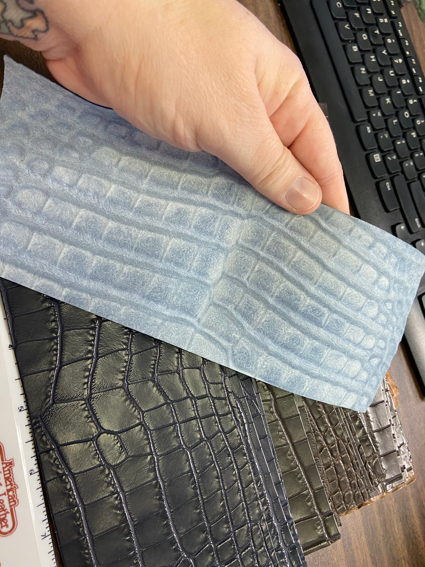 Belly Cut Nile Crocodile Leather Wallet Pre Cut Panel
