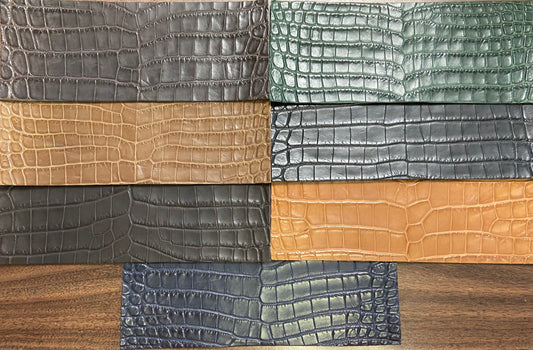 Belly Cut Nile Crocodile Leather Wallet Pre Cut Panel