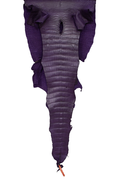 45 cm Grade 1/2 Violet Primavera Matte Wild American Alligator Leather - Tag: LA22-0020468