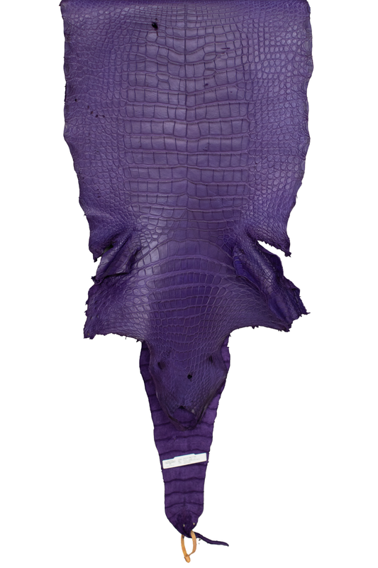 50 cm Grade 4/5 Violet Primavera Matte Wild American Alligator Leather - Tag: LA22-0021229