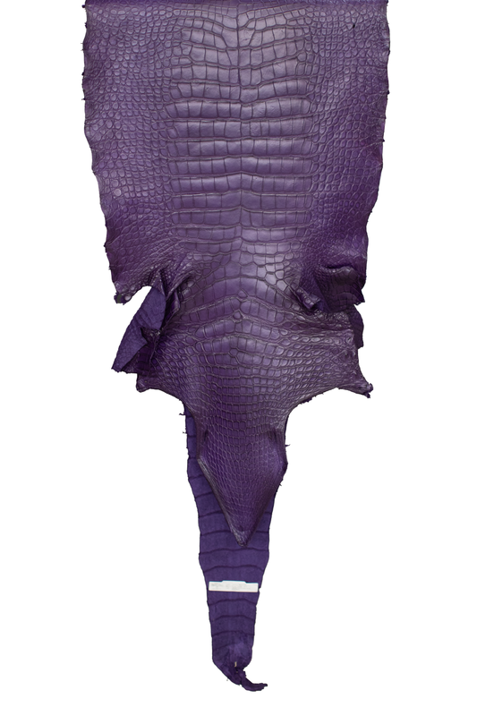 56 cm Grade 3/4 Violet Primavera Matte Wild American Alligator Leather - Tag: LA23-0022935