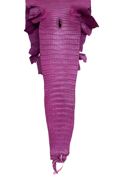 28 cm Grade 1/2 Magenta Matte Farm American Alligator Leather - Tag: FL21-0023994