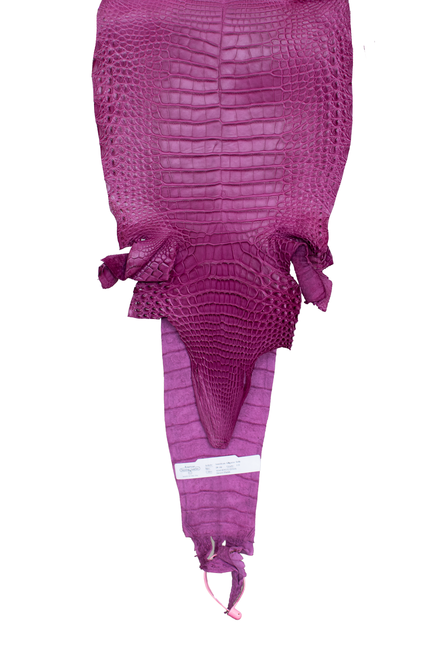 28 cm Grade 1/2 Magenta Matte Farm American Alligator Leather - Tag: FL21-0023994