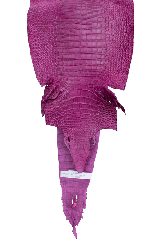 29 cm Grade 3/4 Magenta Matte Farm American Alligator Leather - Tag: FL21-0024468