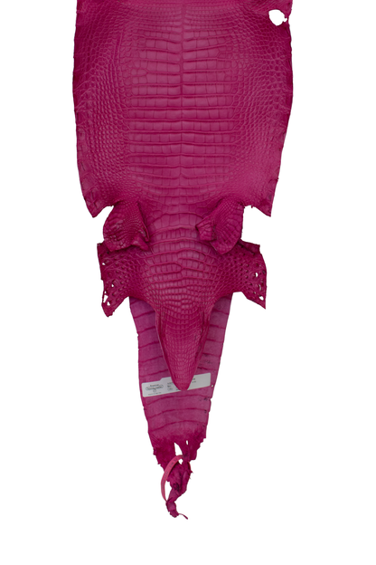 27 cm Grade 2/3 Fuchsia Matte Farm American Alligator Leather - Tag: FL21-0024839