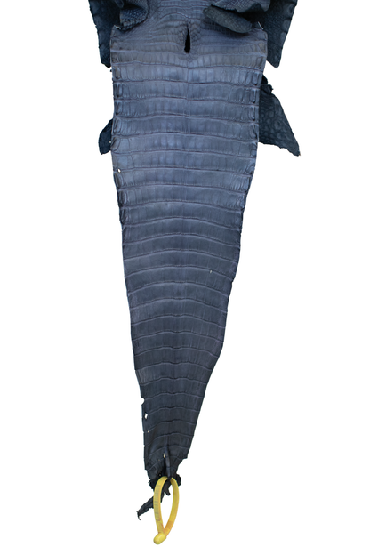 24 cm Grade 4/5 Blue Jean Matte Farm Raised American Alligator Leather - Tag: FL22-0030190