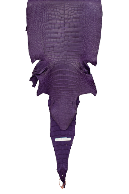 45 cm Grade 3/4 Violet Primavera Matte Wild American Alligator Leather - Tag: LA16-0036605