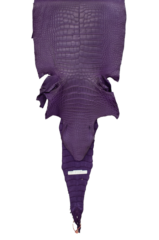 45 cm Grade 3/4 Violet Primavera Matte Wild American Alligator Leather - Tag: LA16-0036605