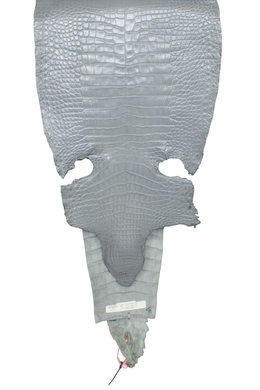 40 cm Grade 2/3 Medium Grey Millennium Farm Raised American Alligator Leather - Tag: LA18-0267094