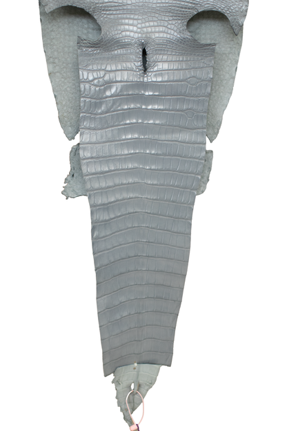 40 cm Grade 2/3 Medium Grey Millennium Farm Raised American Alligator Leather - Tag: LA18-0267094