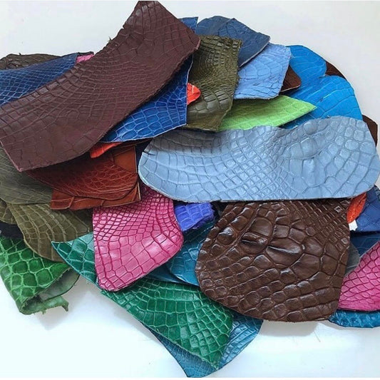 Genuine Alligator Leather Scraps- Mix of Finished and Unfinished