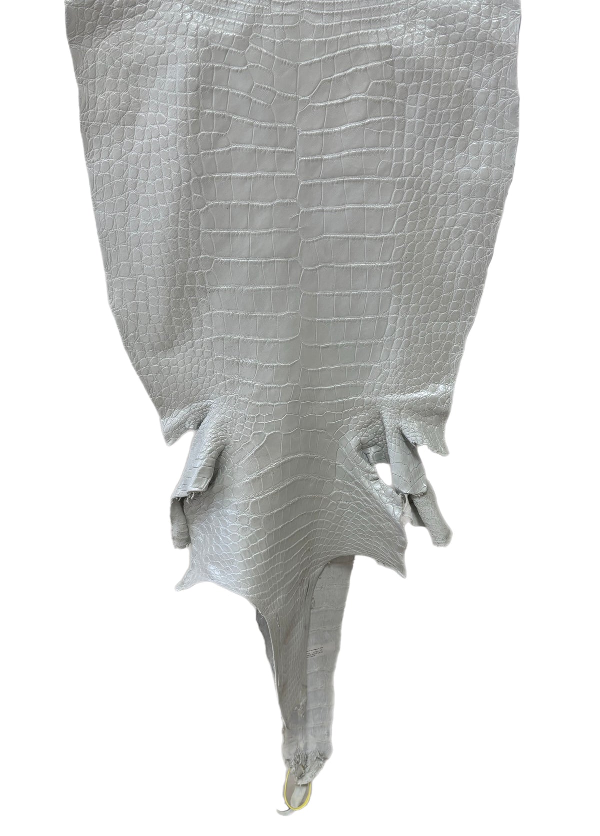49 cm Grade 1/2 White Pearl Matte Wild American Alligator Leather - Tag: LA25-0010757