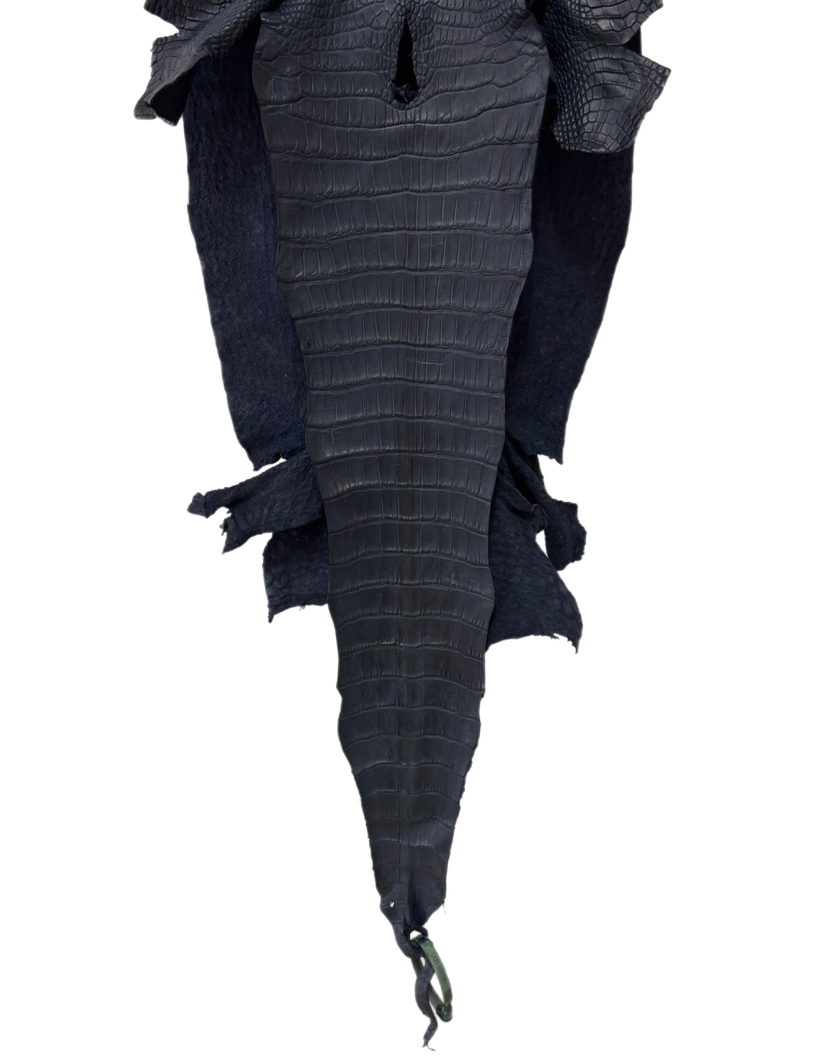 35 cm Grade 2/3 Navy Blue Matte Wild American Alligator Leather - Tag: LA25-0009795