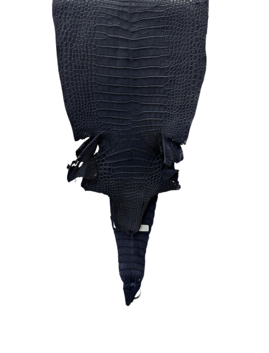 32 cm Grade 2/3 Navy Blue Matte Farm-Raised American Alligator Leather - Tag: FL17-0035807