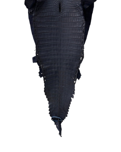 34 cm Grade 2/3 Navy Blue Matte Farm-Raised American Alligator Leather - Tag: FL17-0052880