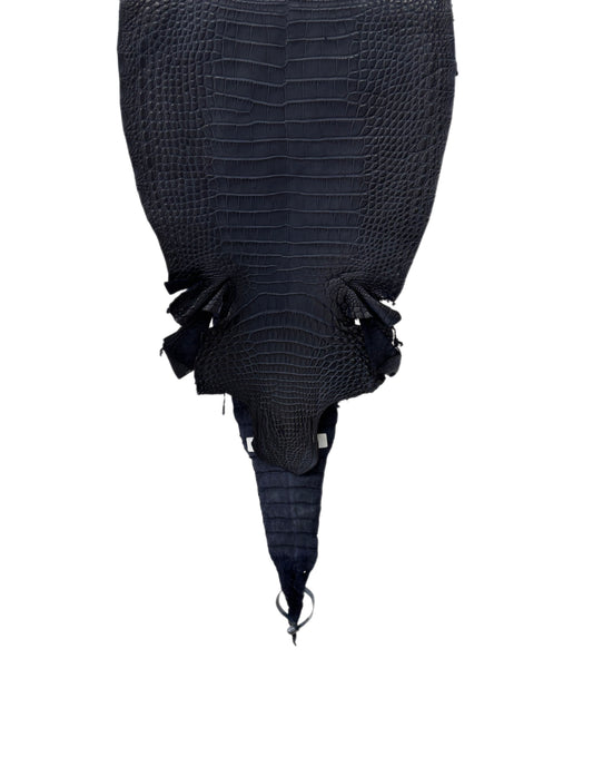 32 cm Grade 2/3 Navy Blue Matte Farm-Raised American Alligator Leather - Tag: FL17-0035492