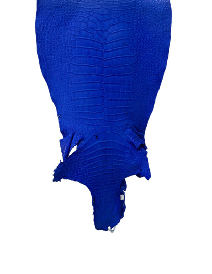 41 cm Grade 4/5 Royal Blue Matte Wild American Alligator Leather - Tag: LA23-0015443