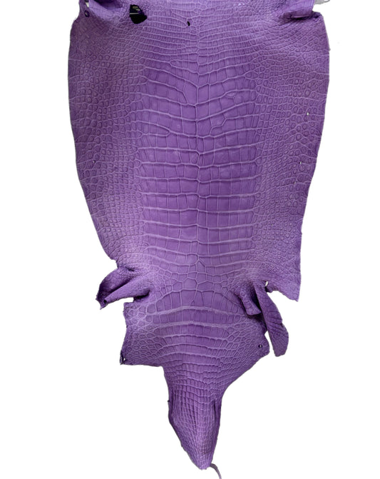 38 cm Grade 4/5 Lavender Jade Desert Wild American Alligator Leather - Tag: LA23-0003561
