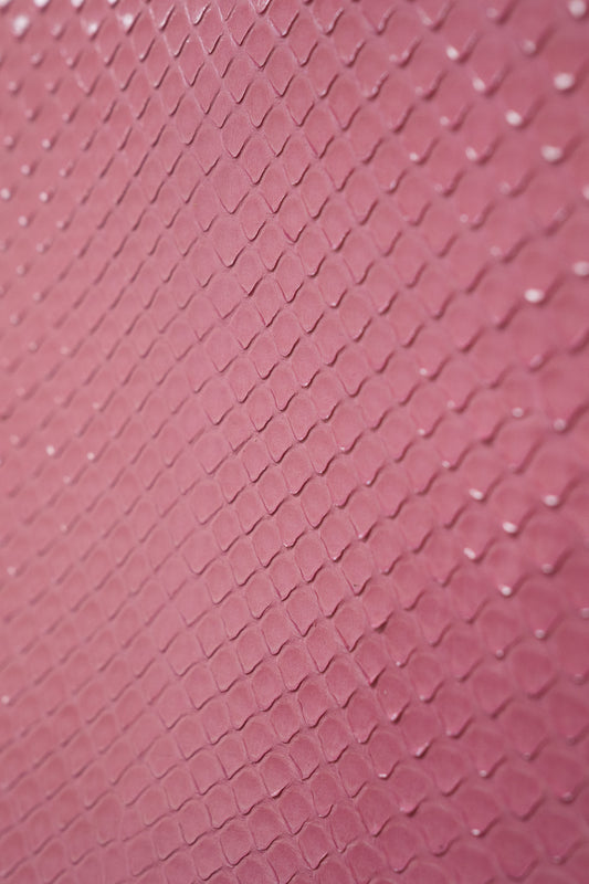 Cotton Candy Pink Glazed Front Cut Burmese Python Leather
