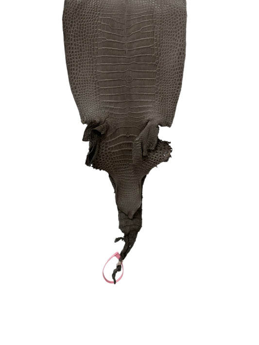 24 cm Grade 1/2 Etain Matte Farm-Raised American Alligator Leather - Tag: LA24-0228888
