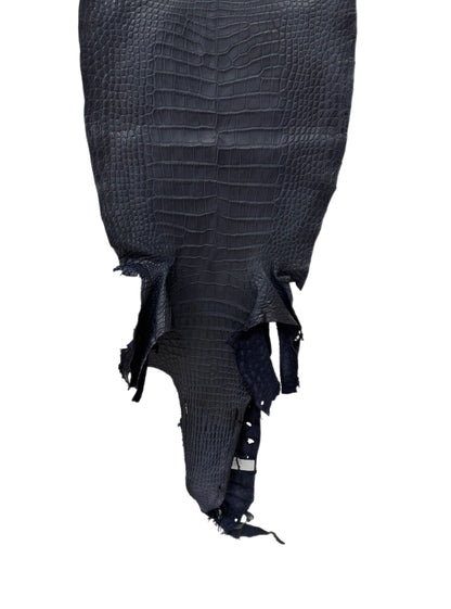 36 cm Grade 2/3 Navy Blue Matte Wild American Alligator Leather - Tag: LA25-0015306