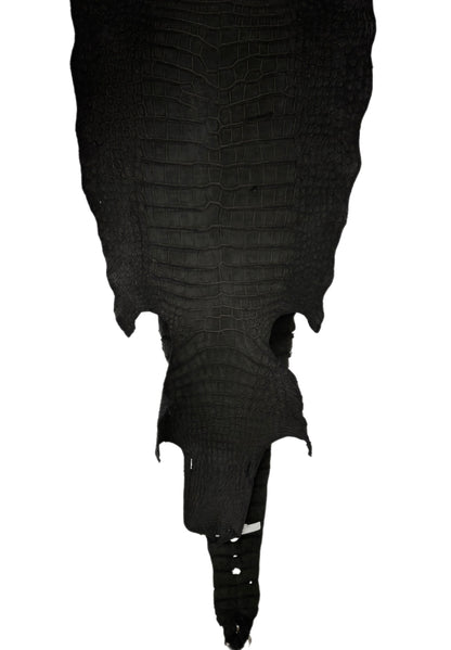 40 cm Grade 3/4 Black Nubuck Wild American Alligator Leather - Tag: LA23-0023030