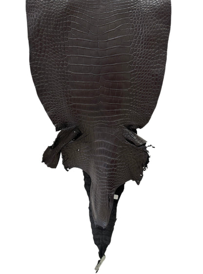 38 cm Grade 2/3 Black Matte Wild American Alligator Leather - Tag: LA23-0047073