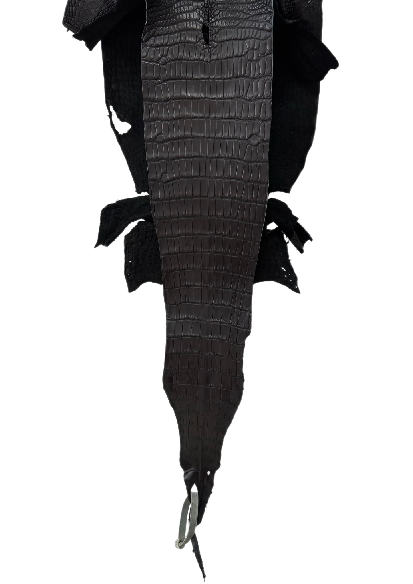 23 cm Grade 1/2 Black Matte Wild American Alligator Leather - Tag: LA08-0231676