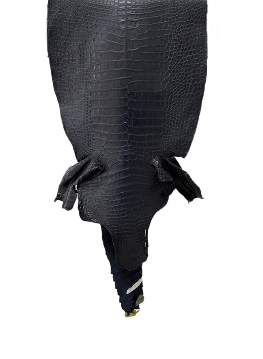 41 cm Grade 1 Navy Blue Matte Wild American Alligator Leather - Tag: ITCC-0730846