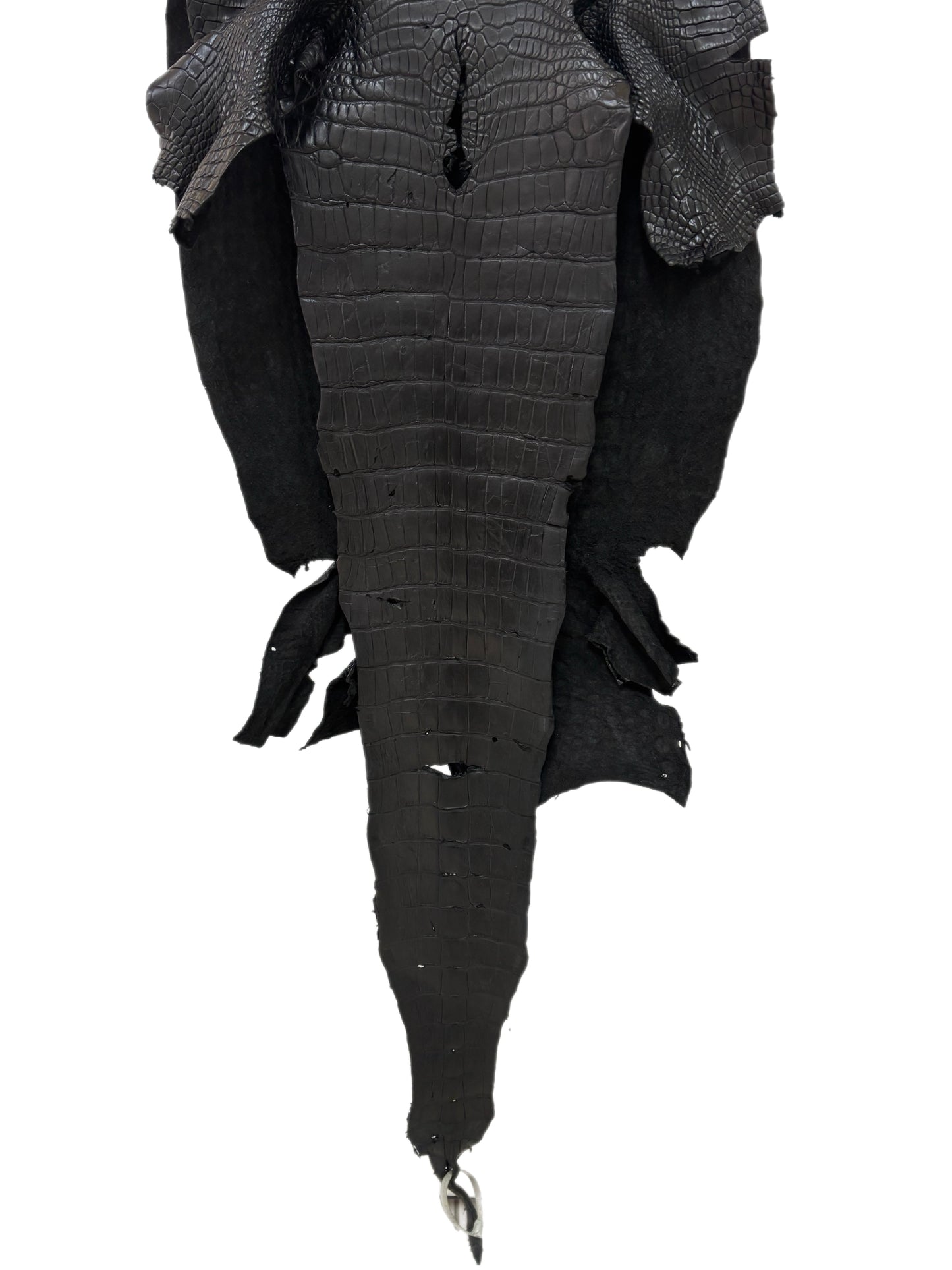 50 cm Grade 4/5 Black Matte Wild American Alligator Leather - Tag: LA23-0047003