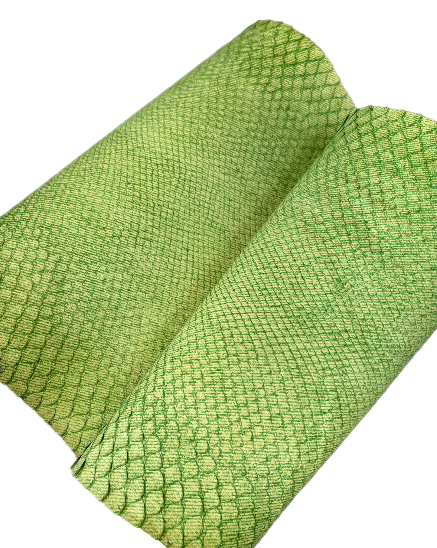 1.6 M Bright Lime Green Front Cut Matte Python Leather