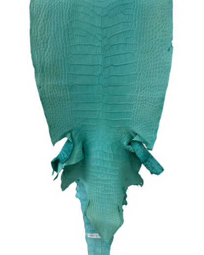 42 cm Grade 2/3 Seafoam Matte Wild American Alligator Leather - Tag: LA23-0000785