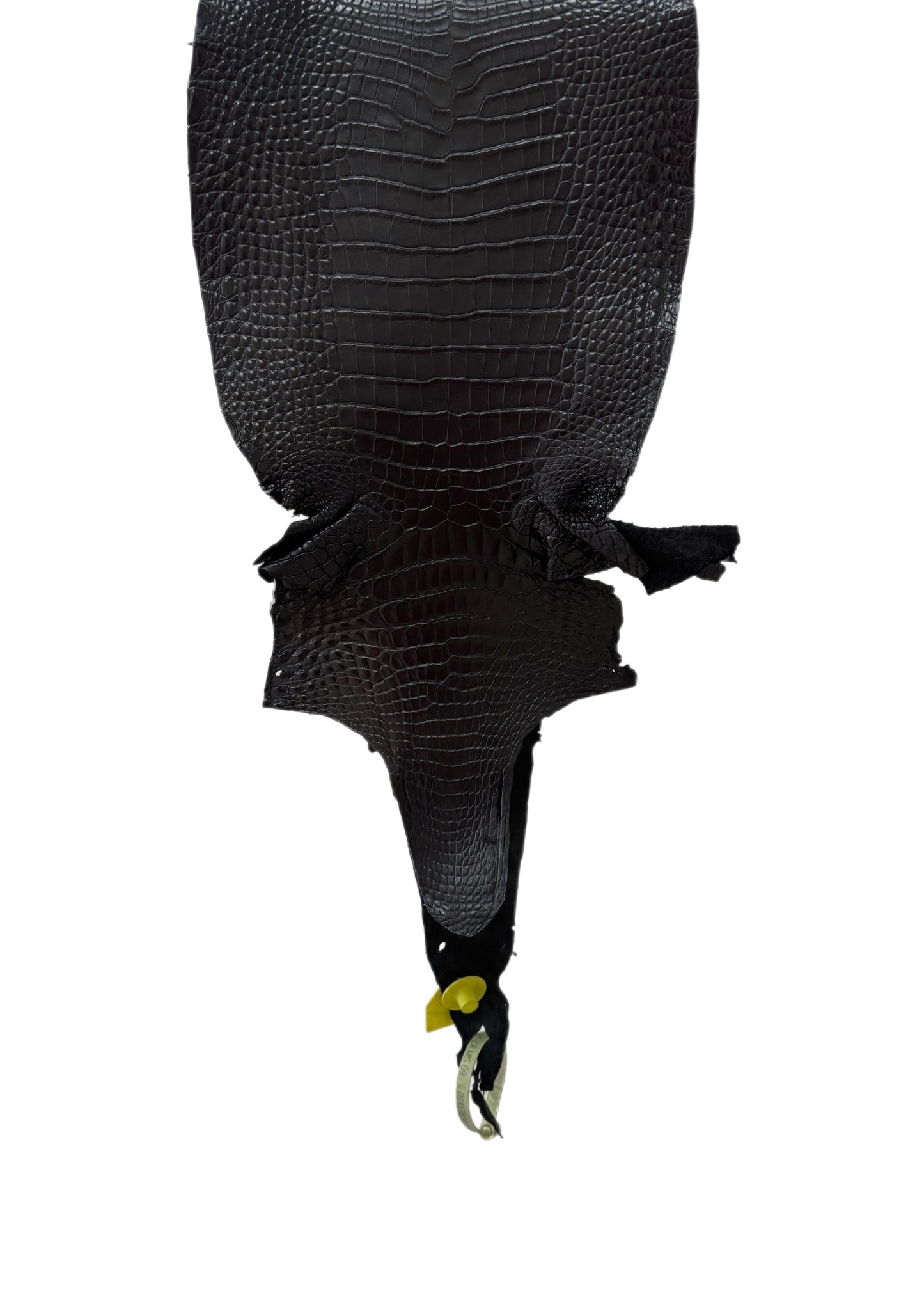 22 cm Grade 1 Black Matte Wild American Alligator Leather - Tag: LA09-0107827