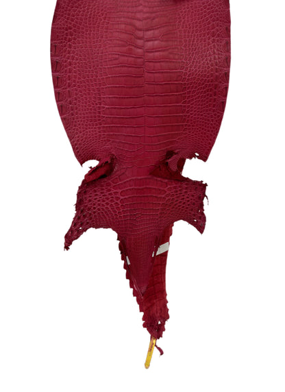 24 cm Grade 4/5 Scarlet Matte Farm-Raised American Alligator Leather - Tag: FL22-0030274