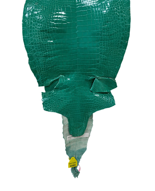 32 cm Grade 4/5 Tiffany Blue Glazed Farm Raised American Alligator Leather - Tag: FL14-0004058