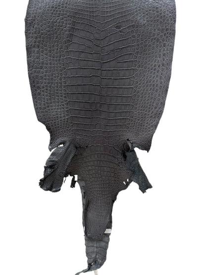 40 cm Grade 3/4 Serpentine Grey Matte Wild American Alligator Leather - Tag: LA23-0023169