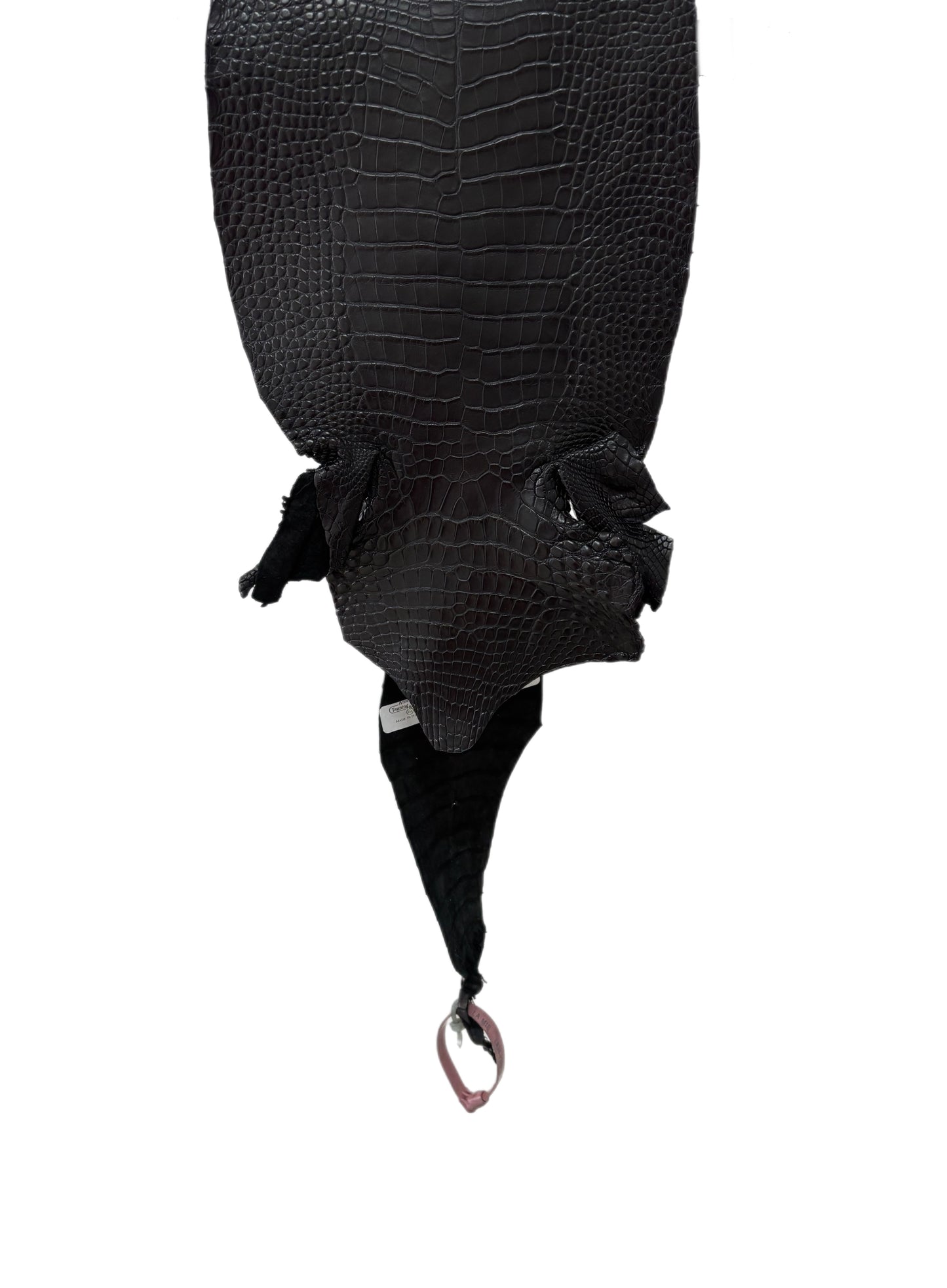 23 cm Grade 1/2 Black Matte Farm-Raised American Alligator Leather - Tag: LA24-0228912