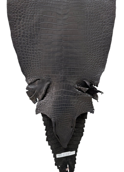 39 cm Grade 2/3 Black Matte Farm Raised American Alligator Leather - Tag: FL18-0034981