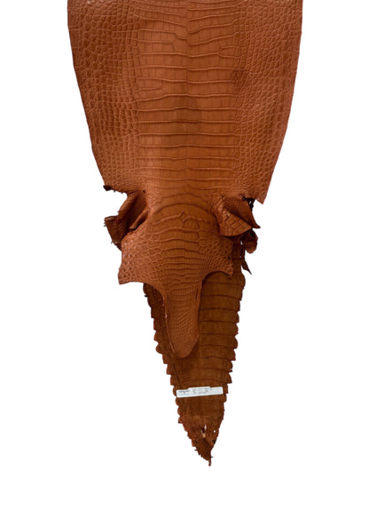 37 cm Grade 3/4 Cognac Matte Farm-Raised American Alligator Leather - Tag: FL17-0052846