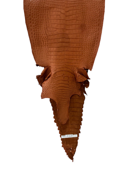 37 cm Grade 3/4 Cognac Matte Farm-Raised American Alligator Leather - Tag: FL17-0052846