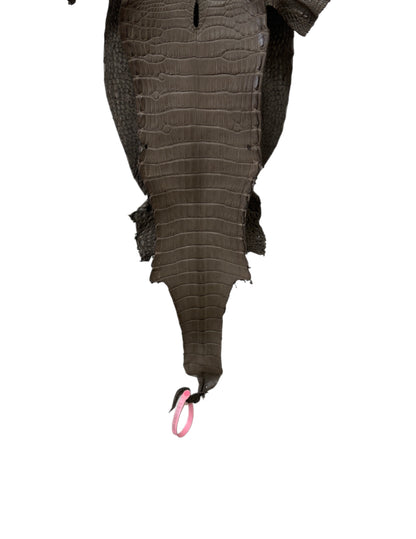 26 cm Grade 2/3 Etain Matte Farm-Raised American Alligator Leather - Tag: LA24-0228847