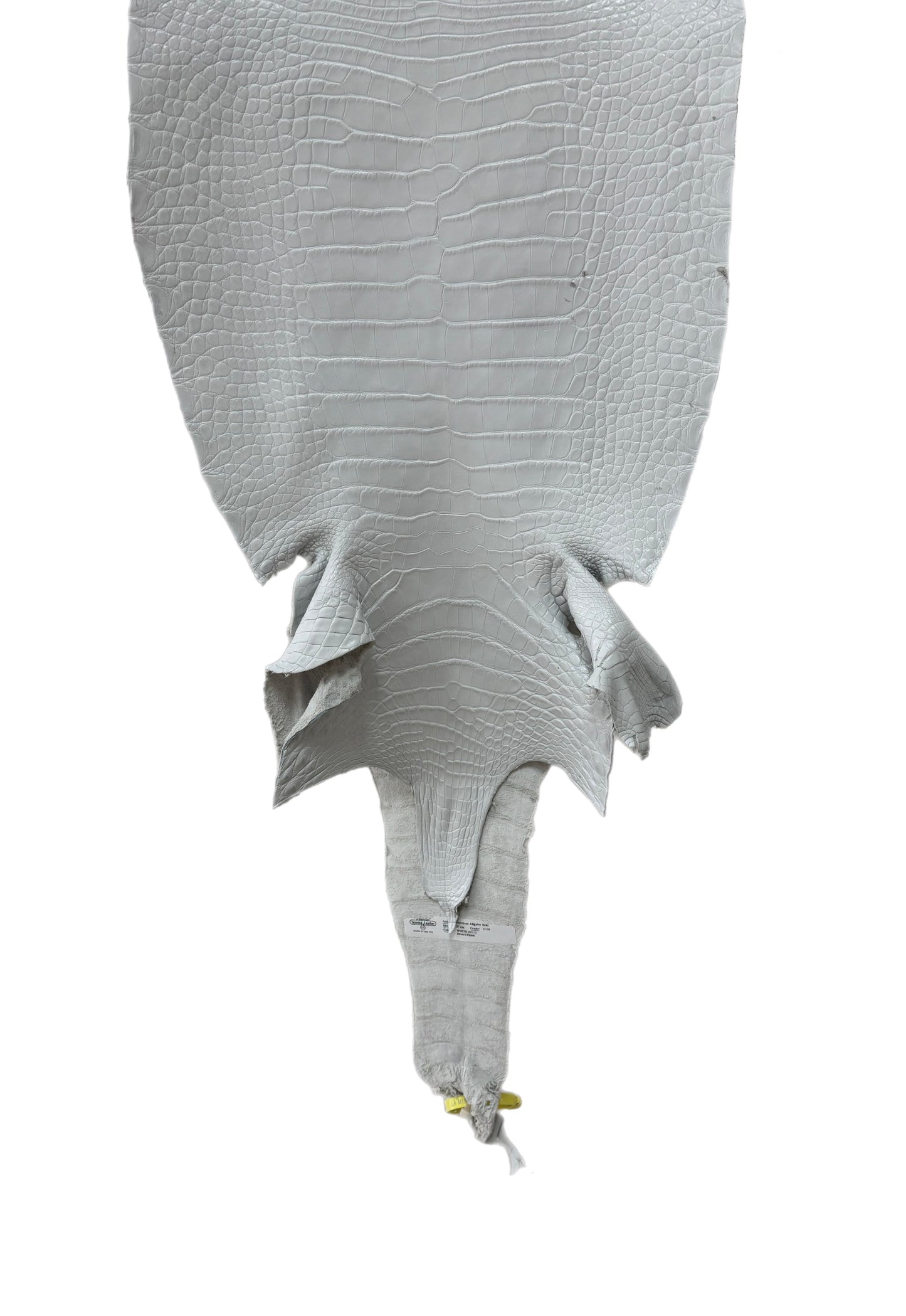 37 cm Grade 2/3 White Matte Farm-Raised American Alligator Leather - Tag: LA25-0316271