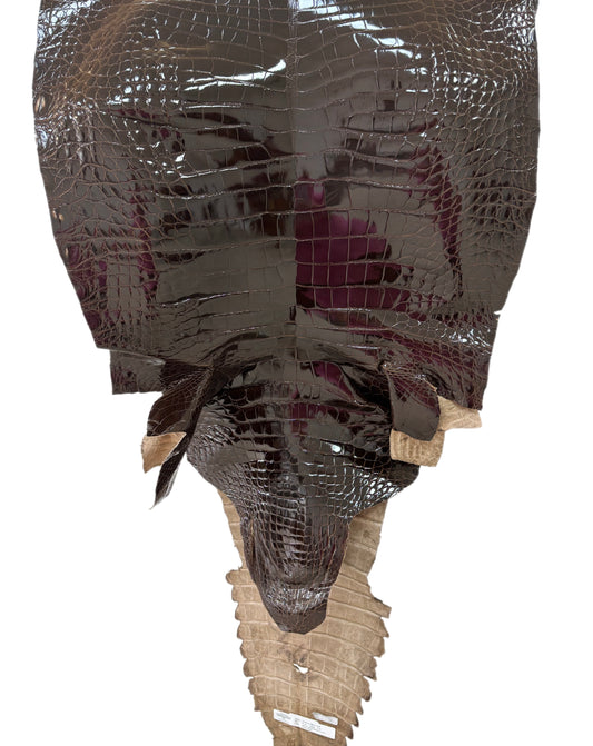 51 cm Grade 2/3 Sport Rust Brown Glazed Farm-Raised American Alligator Leather - Tag: LA13-0059431