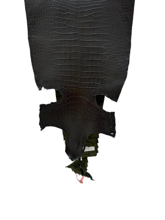 29 cm Grade 2/3 Olive Antique Farm-Raised American Alligator Leather - Tag: FL21-0024465