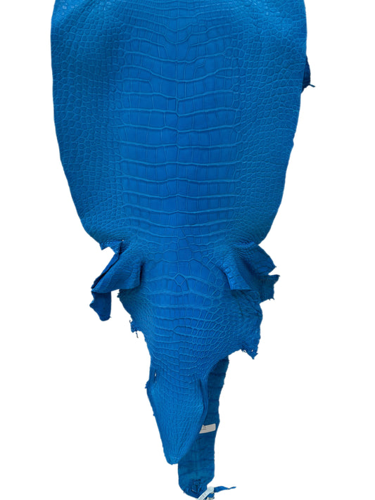 40 cm Grade 2/3 Ultramarine Matte Wild American Alligator Leather - Tag: LA23-0024750