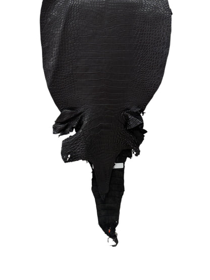 34 cm Grade 2/3 Black Matte Farm-Raised American Alligator Leather - Tag: LA23-0531600