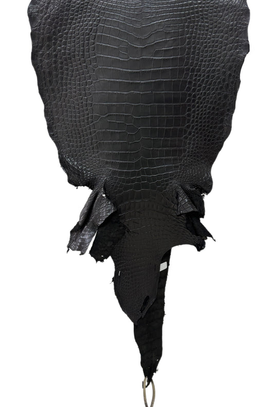 36 cm Grade 3/4 Black Matte Wild American Alligator Leather - Tag: LA16-0037790