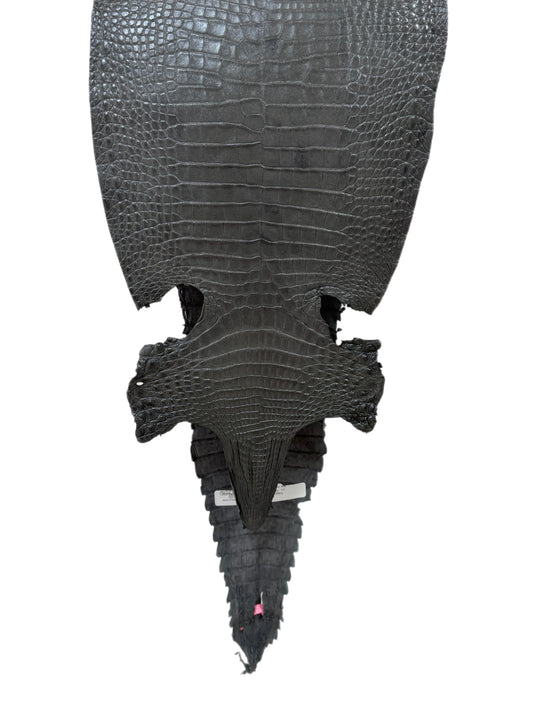 27 cm Grade 1/2 Gunmetal Matte Farm-Raised American Alligator Leather - Tag: FL21-0024898